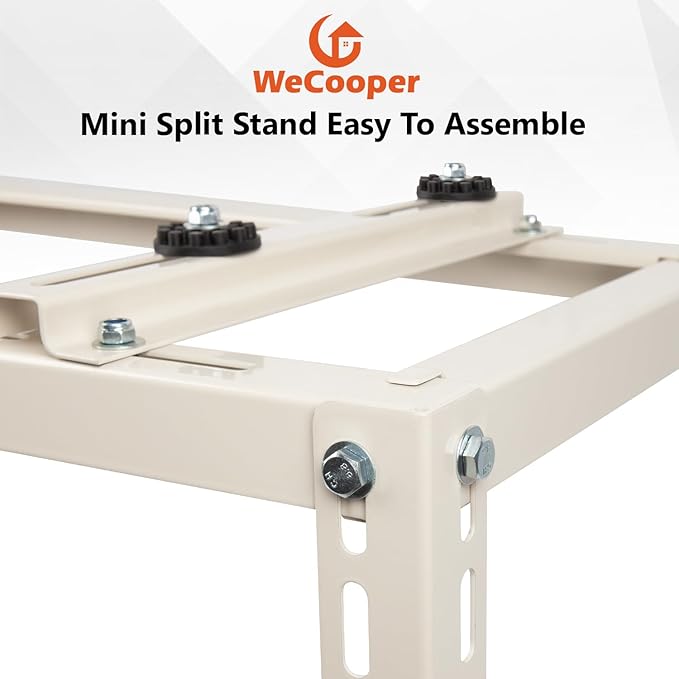 WeCooper Mini Split Ground Stand for 9000-24000 BTU Ductless AC Heat Pump,Heavy Duty Adjustable Mini Split Condenser Stand,Max Load 450LBS