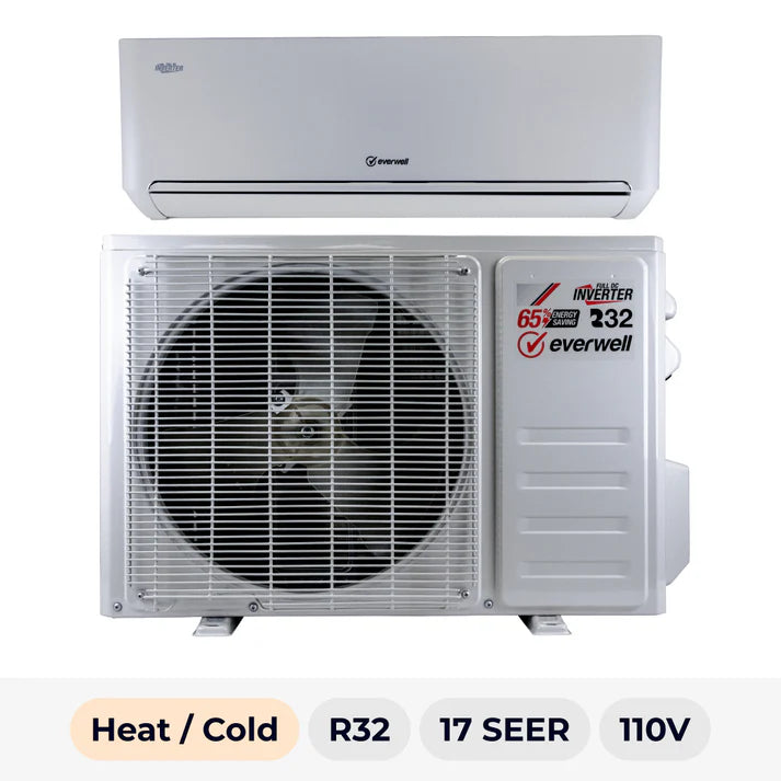 EVERWELL 12000 BTU HEAT/COLD 17SEER2 R-32 110V